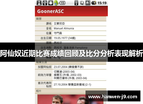 阿仙奴近期比赛成绩回顾及比分分析表现解析 阿仙奴近期比赛成绩回顾及比分分析表现解析